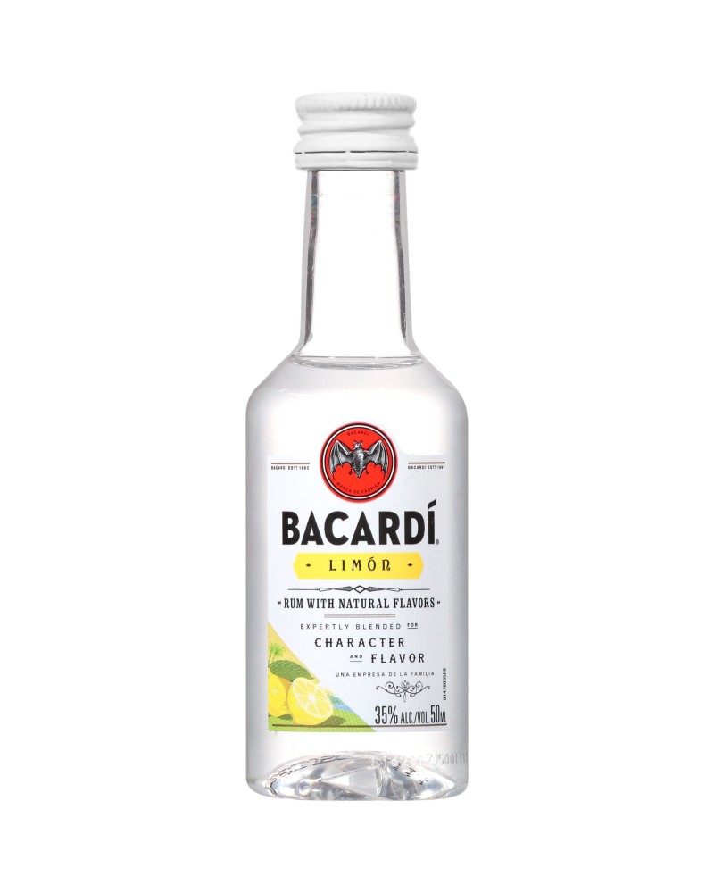 Bacardi Rum Limon 10 Mini Bottles of 50ml - 