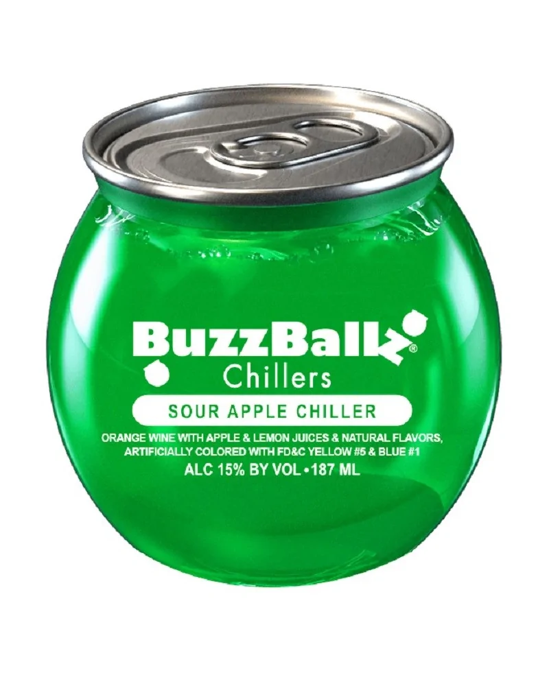 Buzzballz Chillers Sour Apple Chiller Mini Bottles 12pks (187ml) - 