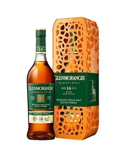 Glenmorangie Scotch Single Malt 14 Year The Quinta Ruban with Giraffe Tin Box 750ml - 