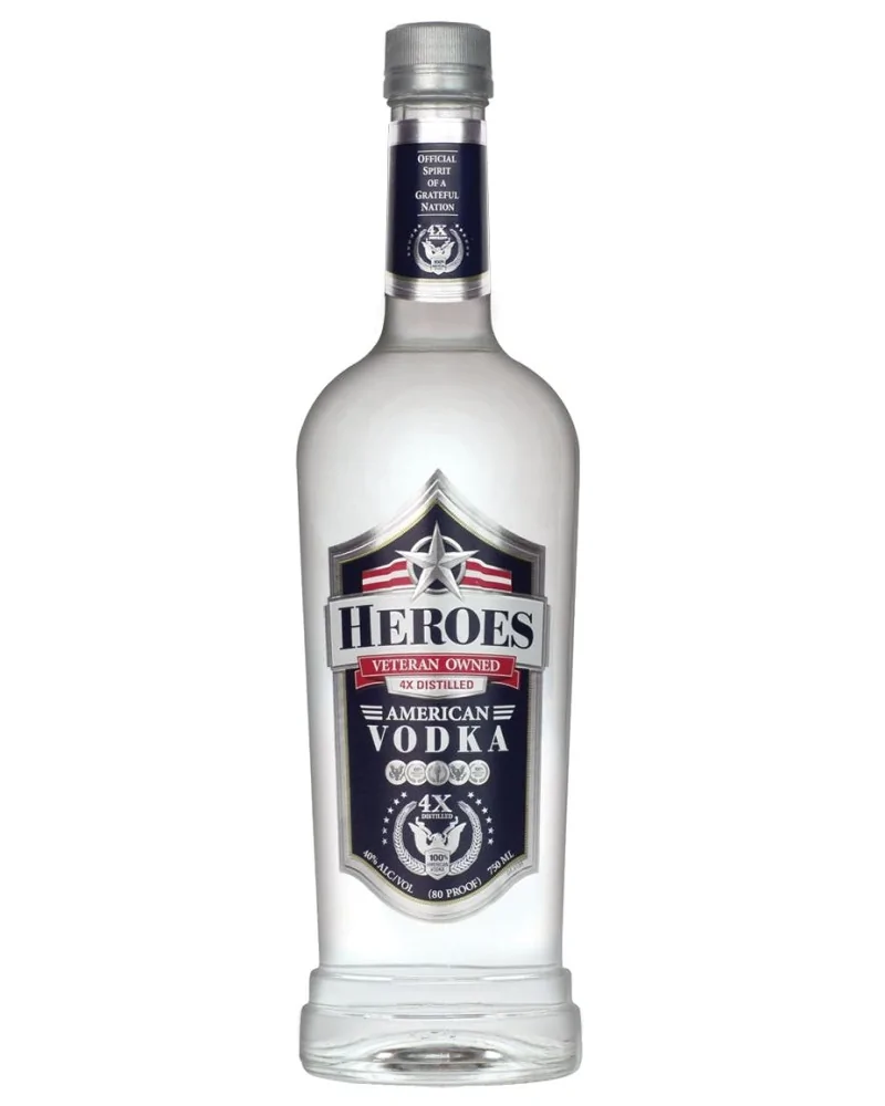 Heroes Vodka Veteran Owned American Vodka 24 Mini Bottles 50ml - 