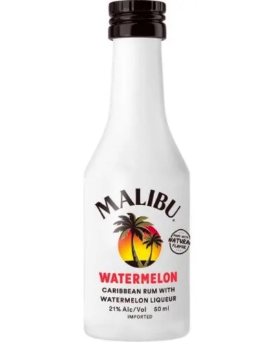 Malibu Watermelon Caribbean Rum With Watermelon Liqueur 24 Mini Bottles 50ml - 