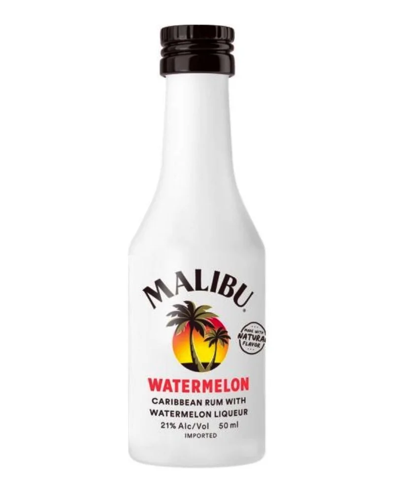 Malibu Watermelon Caribbean Rum With Watermelon Liqueur 24 Mini Bottles 50ml - 