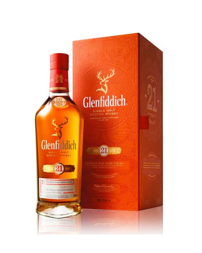 Glenfiddich Scotch Single Malt 21 Reserva Rum Cask Finish 750ml - Glenfiddich Scotch Single Malt 21 Reserva Rum Cask Finish 750ml -