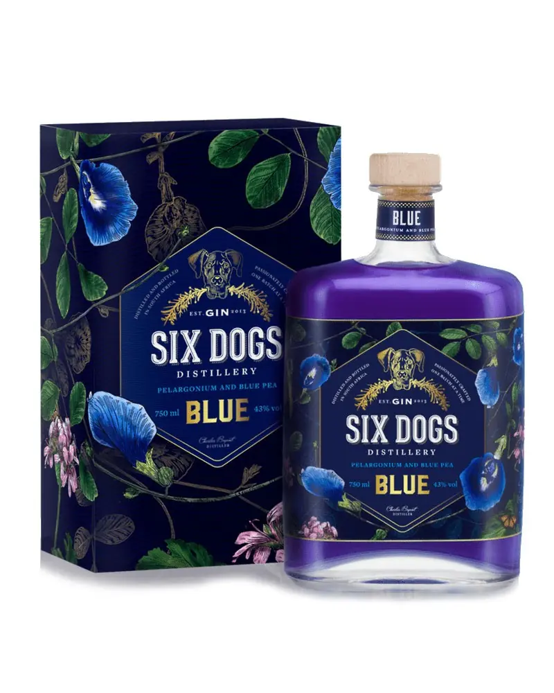 Six Dogs Distillery Blue Gin 750ml