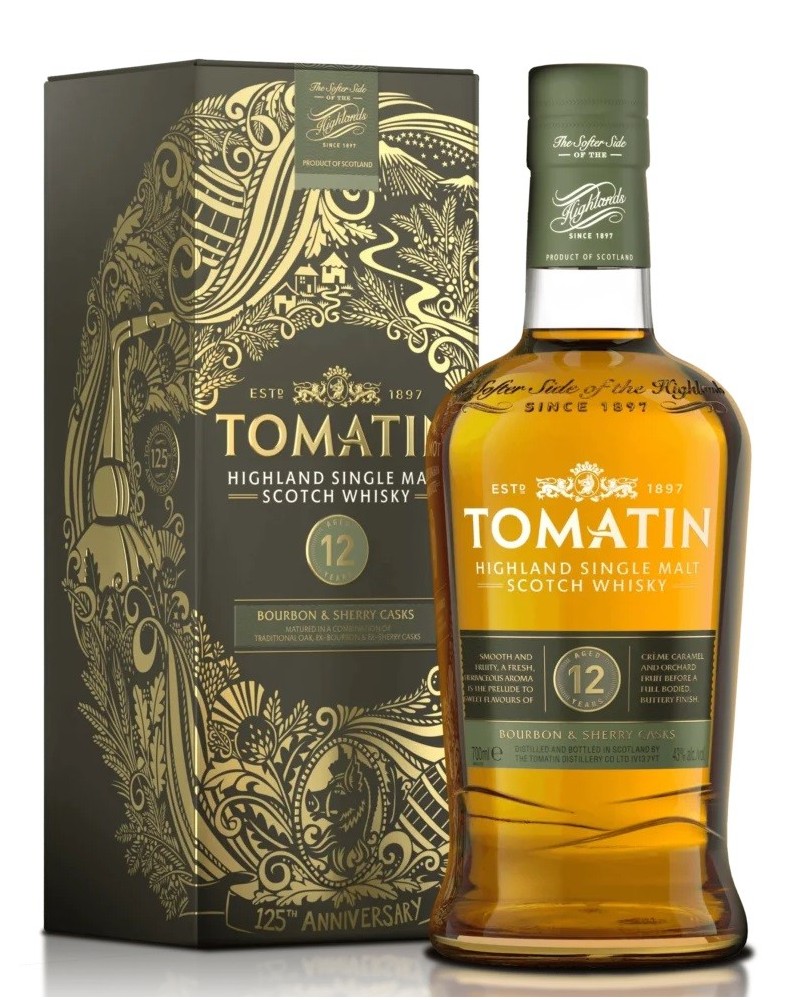Tomatin 12 Year Aged Bourbon & Sherry Casks Highland Single Malt Scotch Whisky 750ml