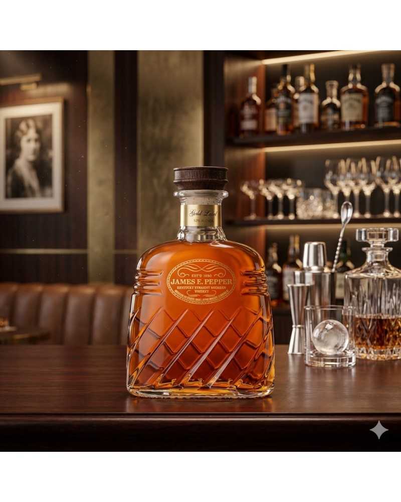 James E. Pepper Kentucky Straight Bourbon Gold Label Decanter 750ml James E. Pepper Kentucky Straight Bourbon Gold Label Decanter 750ml